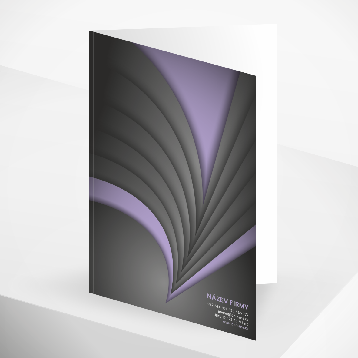 Sloha na dokumenty – jednoduchá, barva tmavě šedá + fialová